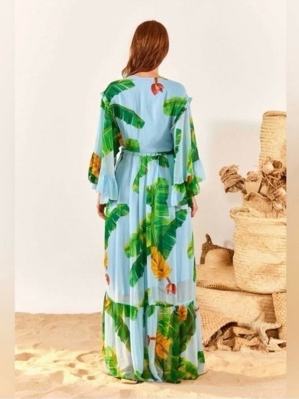 FARM RIO Banana Maxi Tropical Print Dress - Picture 3 of 6